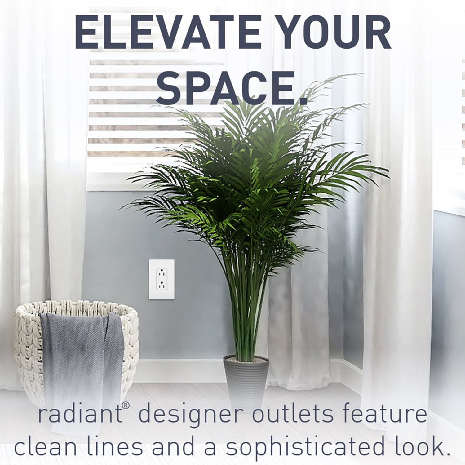 radiant 15A Duplex Outlet, White - Bees Lighting