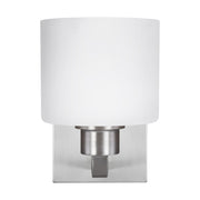 Canfield 8" Bathroom Sconce, Brushed Nickel Finish - Bees Lighting
