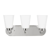 Kerrville 18" 3-Light Bathroom Vanity, Chrome Finish - Bees Lighting