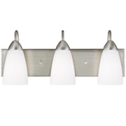 Seville 21" 3-Light Bathroom Vanity, Brushed Nickel Finish - Bees Lighting