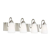 Seville 28" 4-Light Bathroom Vanity, Brushed Nickel Finish - Bees Lighting