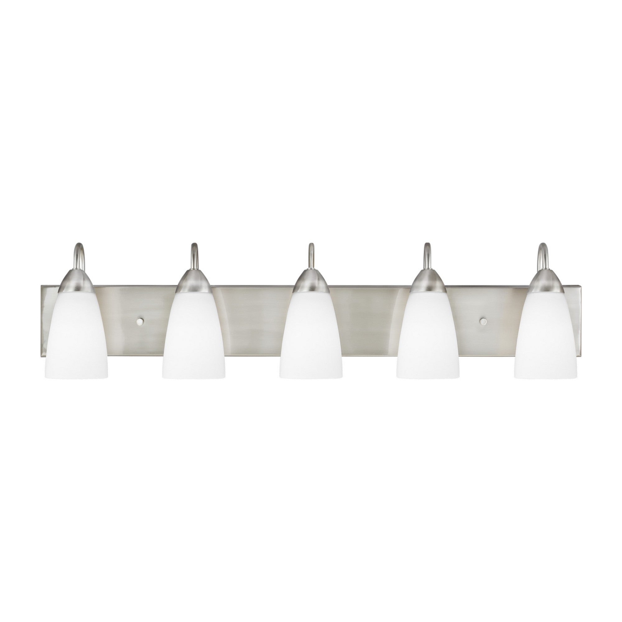 Seville 36" 5-Light Bathroom Vanity, Brushed Nickel Finish - Bees Lighting