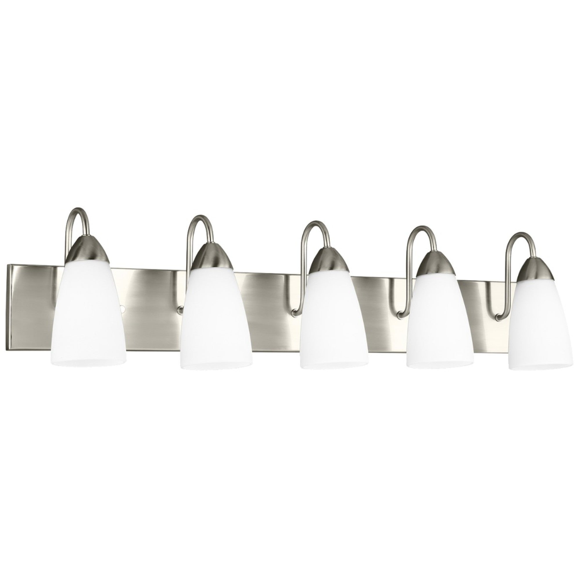 Seville 36" 5-Light Bathroom Vanity, Brushed Nickel Finish - Bees Lighting