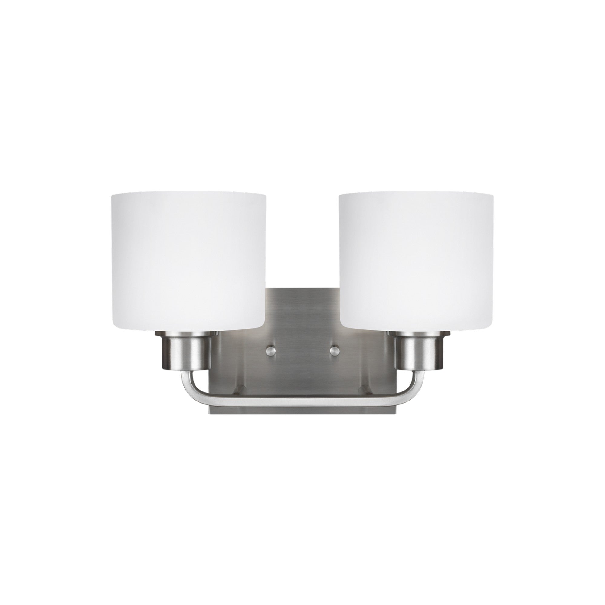 Canfield 14" 2-Light Bathroom Vanity, Brushed Nickel Finish - Bees Lighting