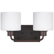 Canfield 14" 2-Light LED Bathroom Vanity, Bronze Finish - Bees Lighting