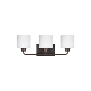 Canfield 23" 3-Light Bathroom Vanity, Bronze Finish - Bees Lighting