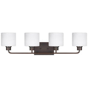Canfield 32" 4-Light Bathroom Vanity, Bronze Finish - Bees Lighting