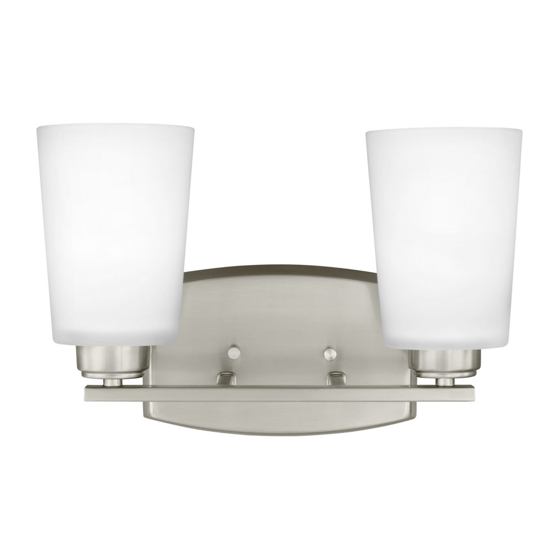Franport 13" 2-Light Bathroom Vanity, Brushed Nickel Finish - Bees Lighting