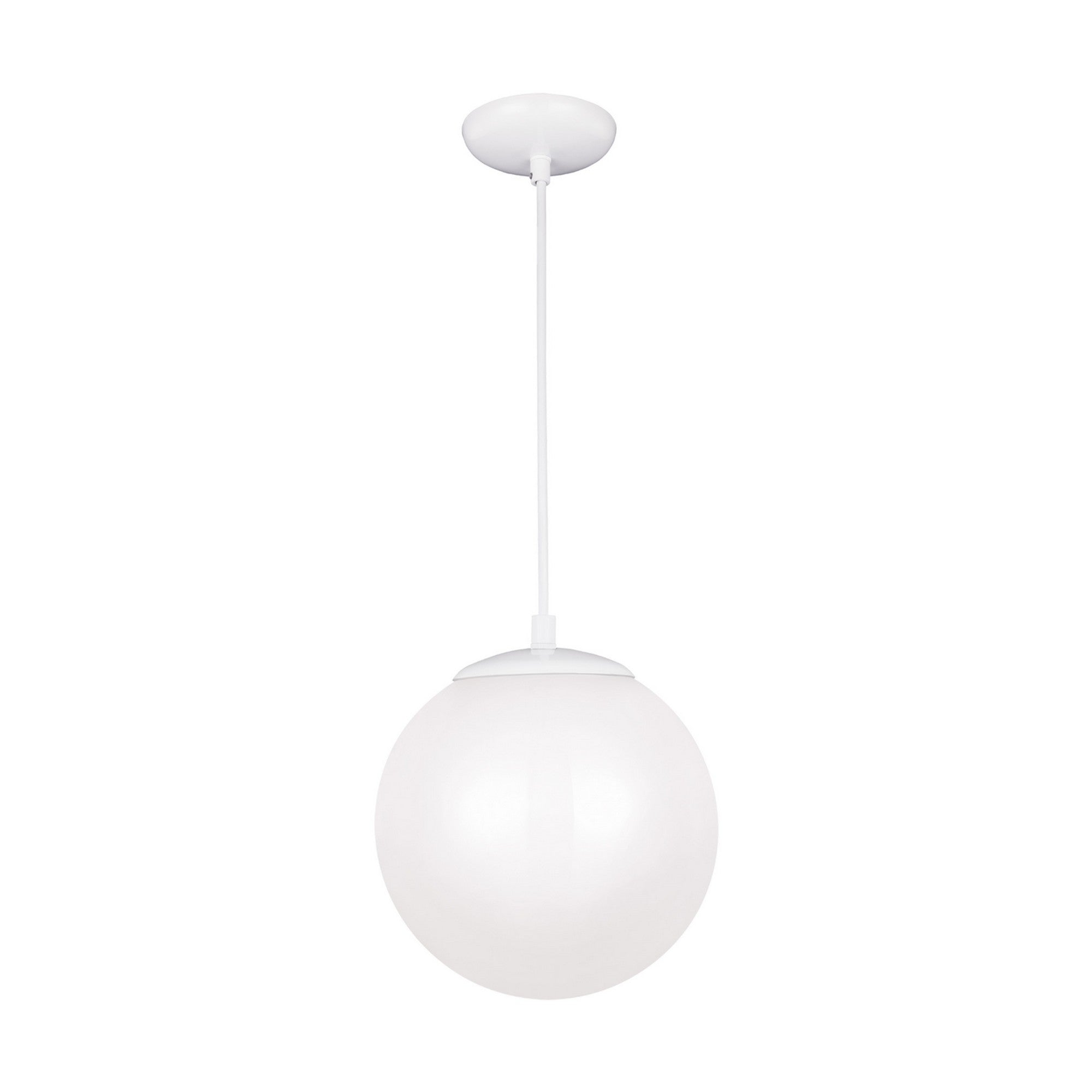 Leo Hanging Globe 10" Integrated LED Medium Pendant, White Finish - Bees Lighting