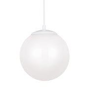 Leo Hanging Globe 10" Integrated LED Medium Pendant, White Finish - Bees Lighting