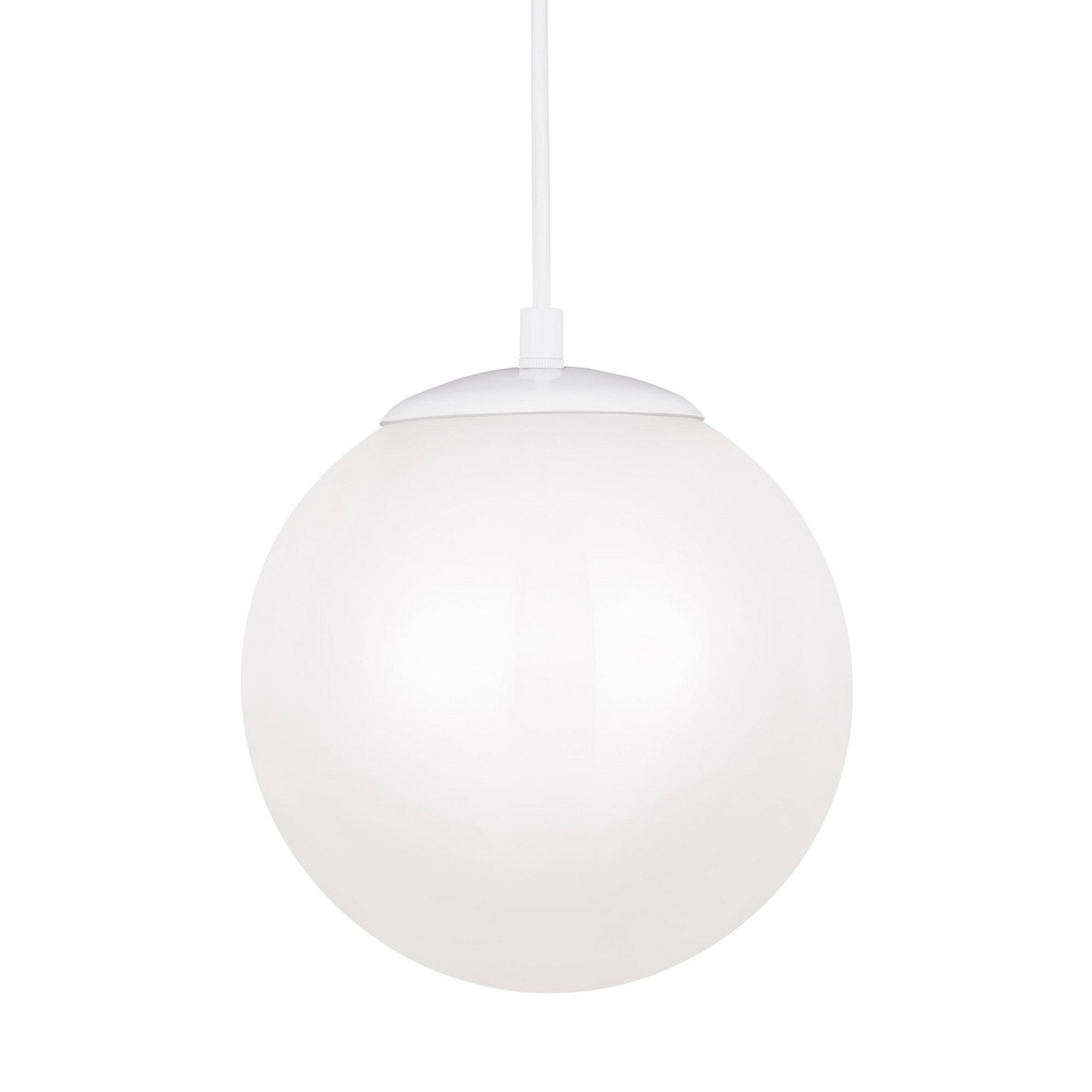 Leo Hanging Globe 10" Integrated LED Medium Pendant, White Finish - Bees Lighting