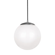 Leo Hanging Globe 12" Integrated LED Large Pendant, Satin Aluminum Finish - Bees Lighting