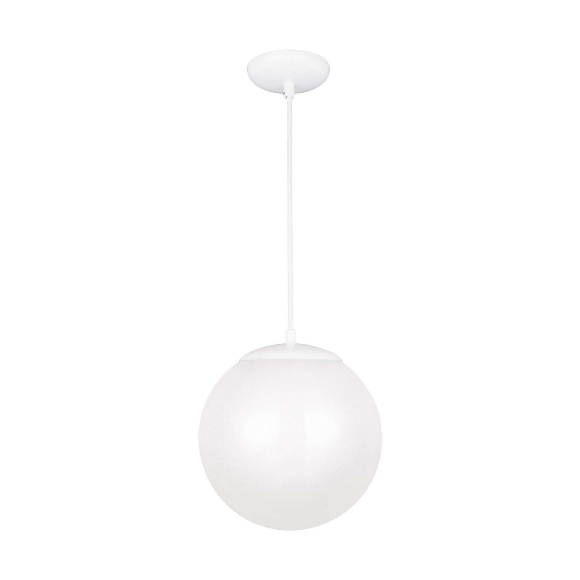 Leo Hanging Globe 12" Integrated LED Large Pendant, White Finish - Bees Lighting