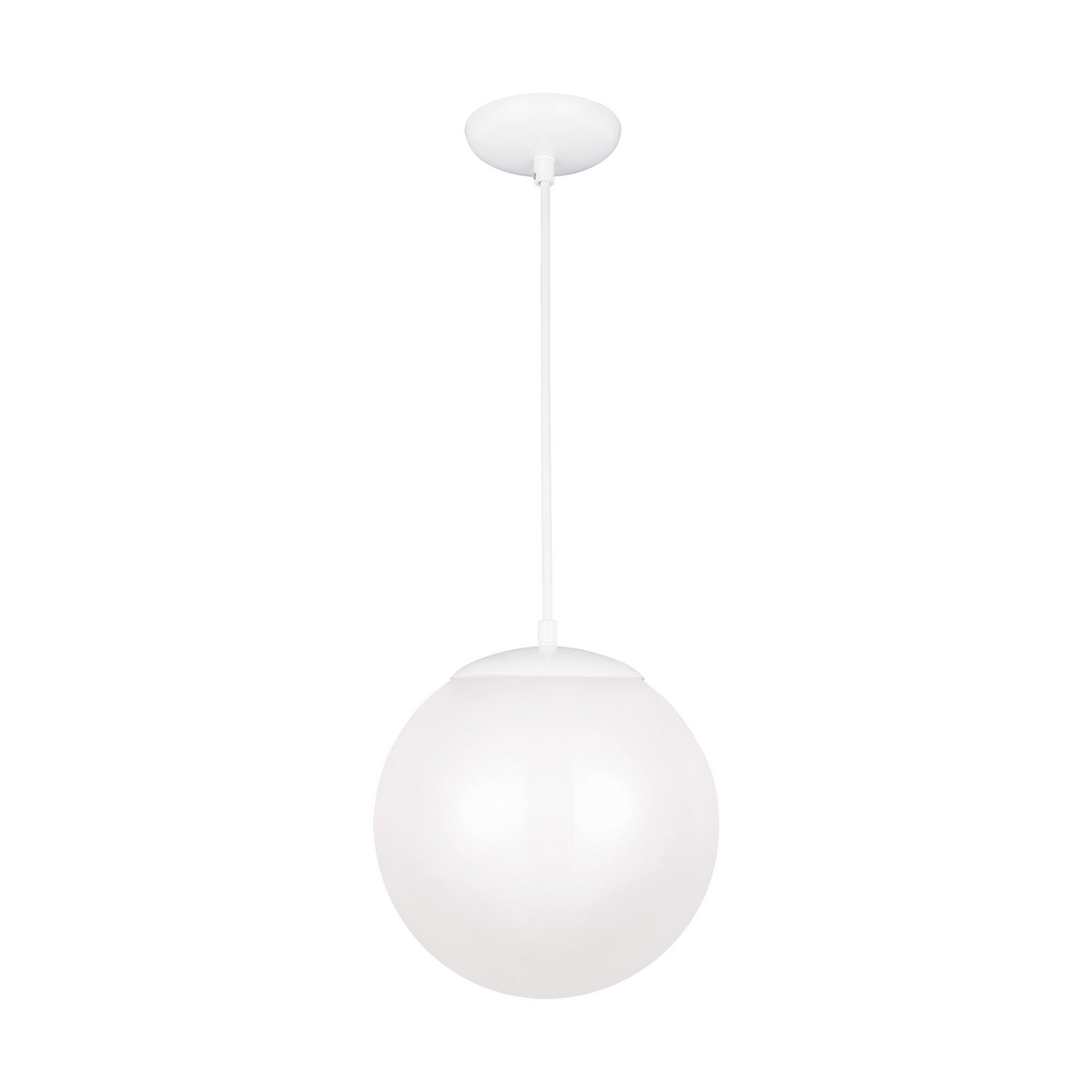 Leo Hanging Globe 12" Integrated LED Large Pendant, White Finish - Bees Lighting