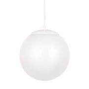 Leo Hanging Globe 12" Integrated LED Large Pendant, White Finish - Bees Lighting