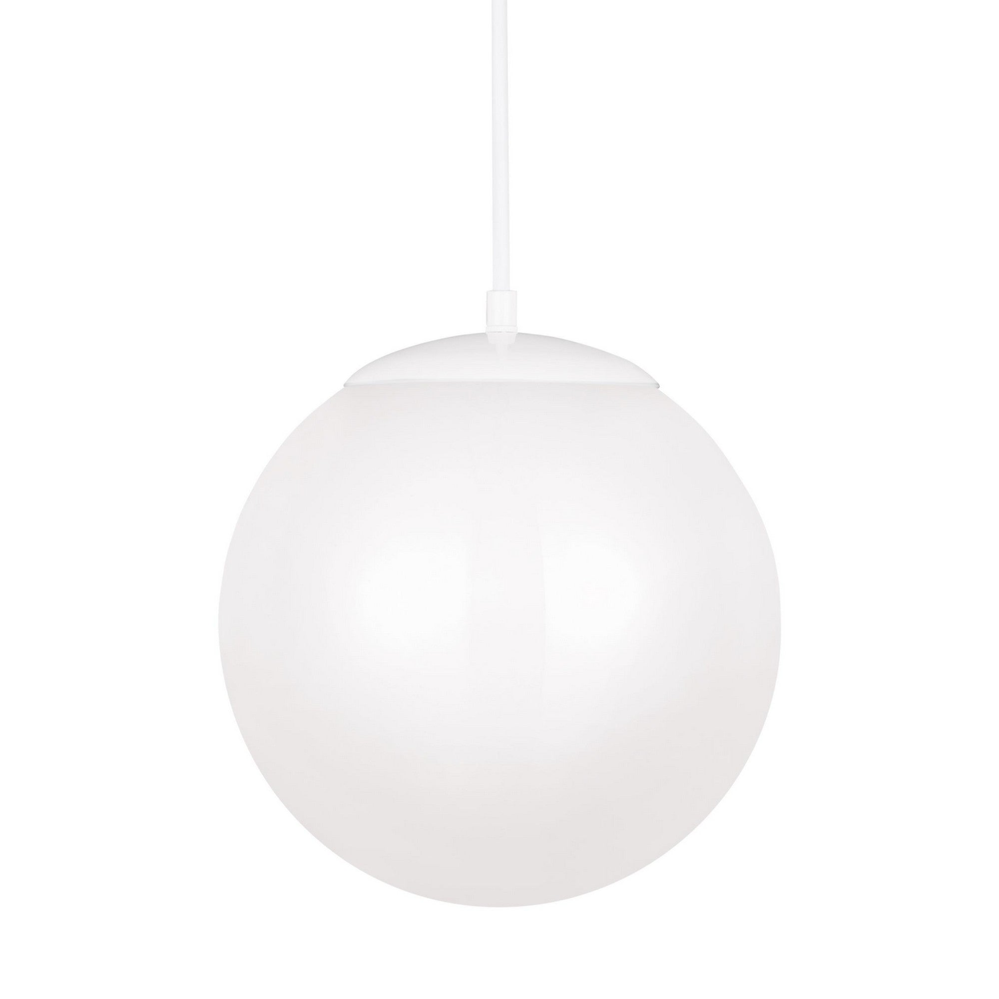Leo Hanging Globe 12" Integrated LED Large Pendant, White Finish - Bees Lighting