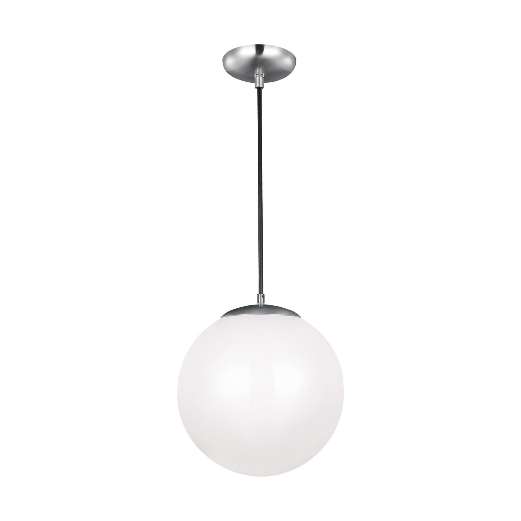 Leo Hanging Globe 14" Integrated LED X-Large Pendant, Satin Aluminum Finish - Bees Lighting