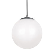 Leo Hanging Globe 14" Integrated LED X-Large Pendant, Satin Aluminum Finish - Bees Lighting