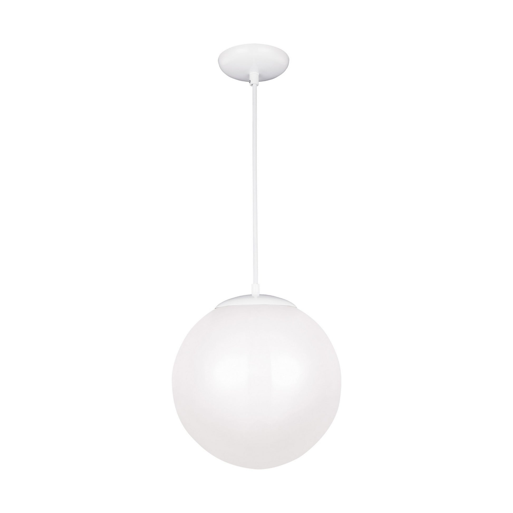 Leo Hanging Globe 14" Integrated LED X-Large Pendant, White Finish - Bees Lighting