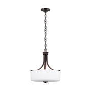 Canfield 19" 3-Light Pendant, Bronze Finish - Bees Lighting