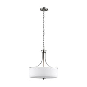 Canfield 19" 3-Light Pendant, Brushed Nickel Finish - Bees Lighting