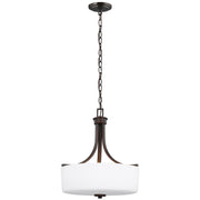 Canfield 19" 3-Light LED Pendant, Bronze Finish - Bees Lighting