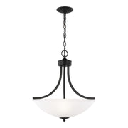 Geary 19" Medium 3-Light Pendant, Midnight Black Finish - Bees Lighting