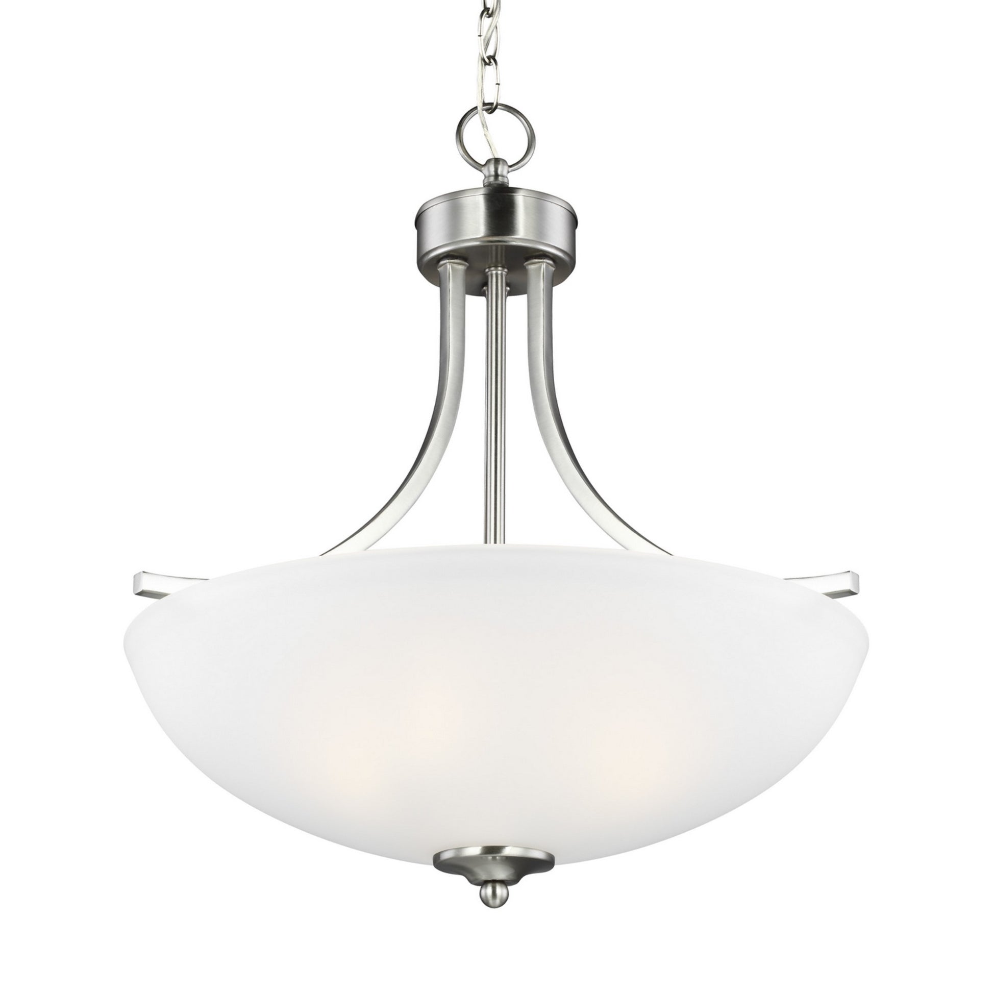 Geary 19" Medium 3-Light LED Pendant, Brushed Nickel Finish - Bees Lighting