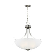 Geary 19" Medium 3-Light LED Pendant, Brushed Nickel Finish - Bees Lighting