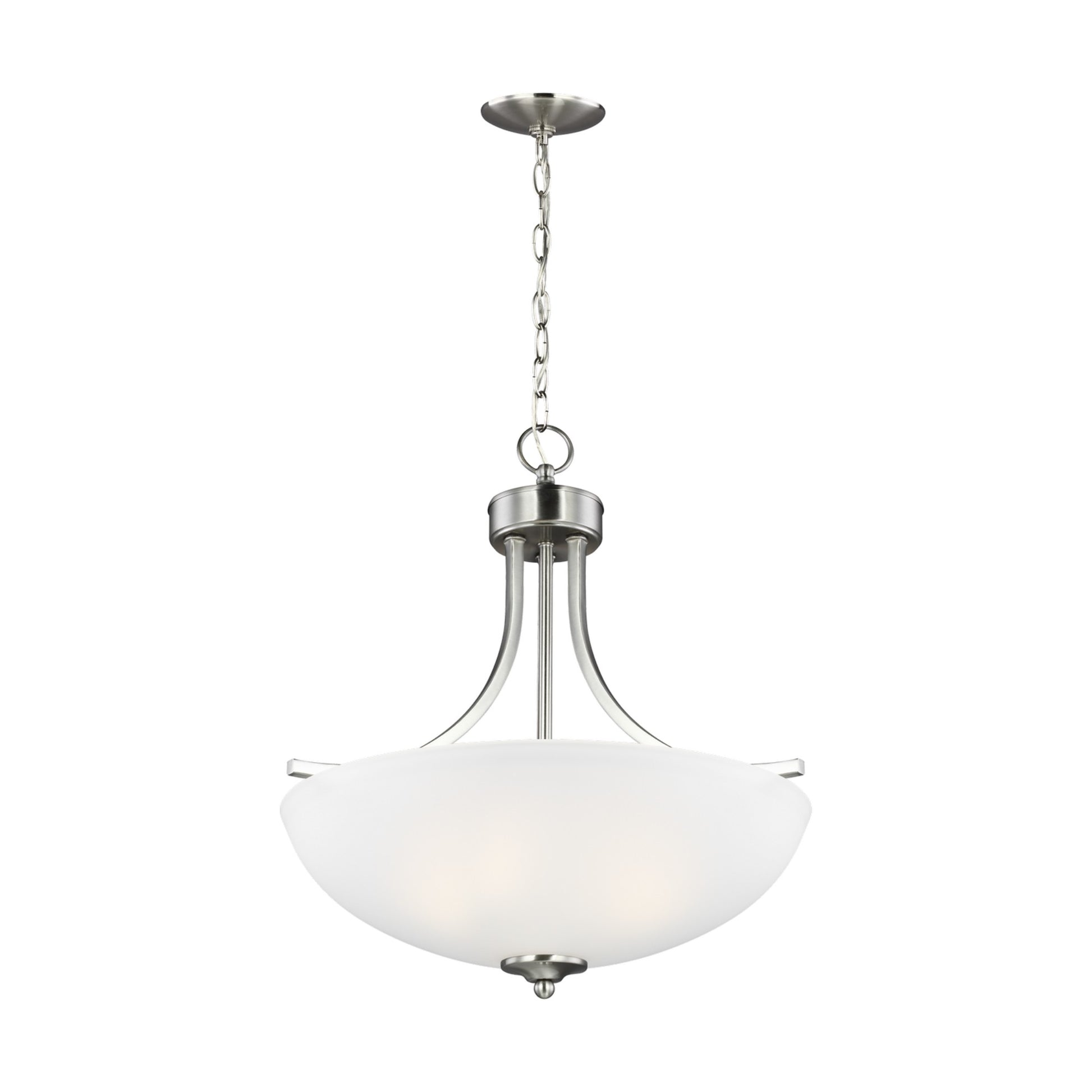 Geary 19" Medium 3-Light LED Pendant, Brushed Nickel Finish - Bees Lighting