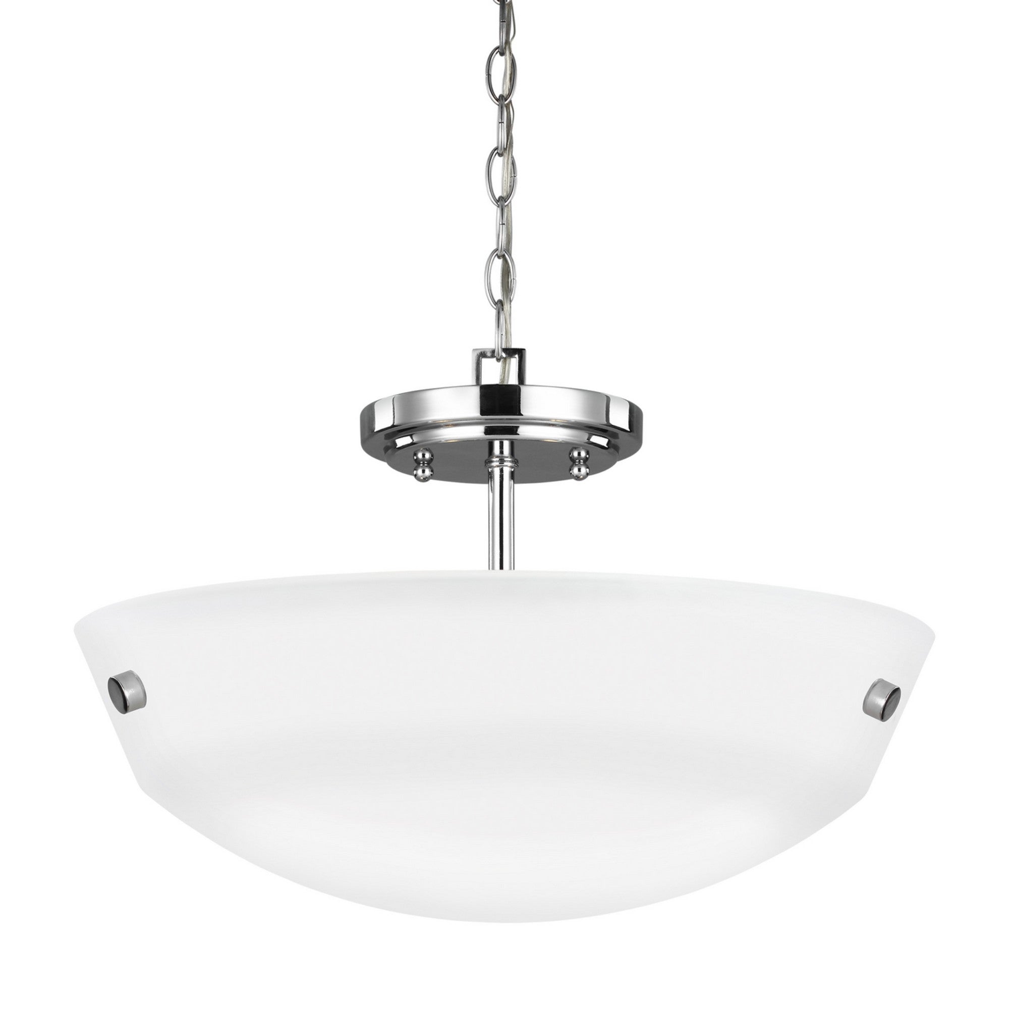 Kerrville 15" 2-Light Semi-Flush Convertible Pendant, Chrome Finish - Bees Lighting