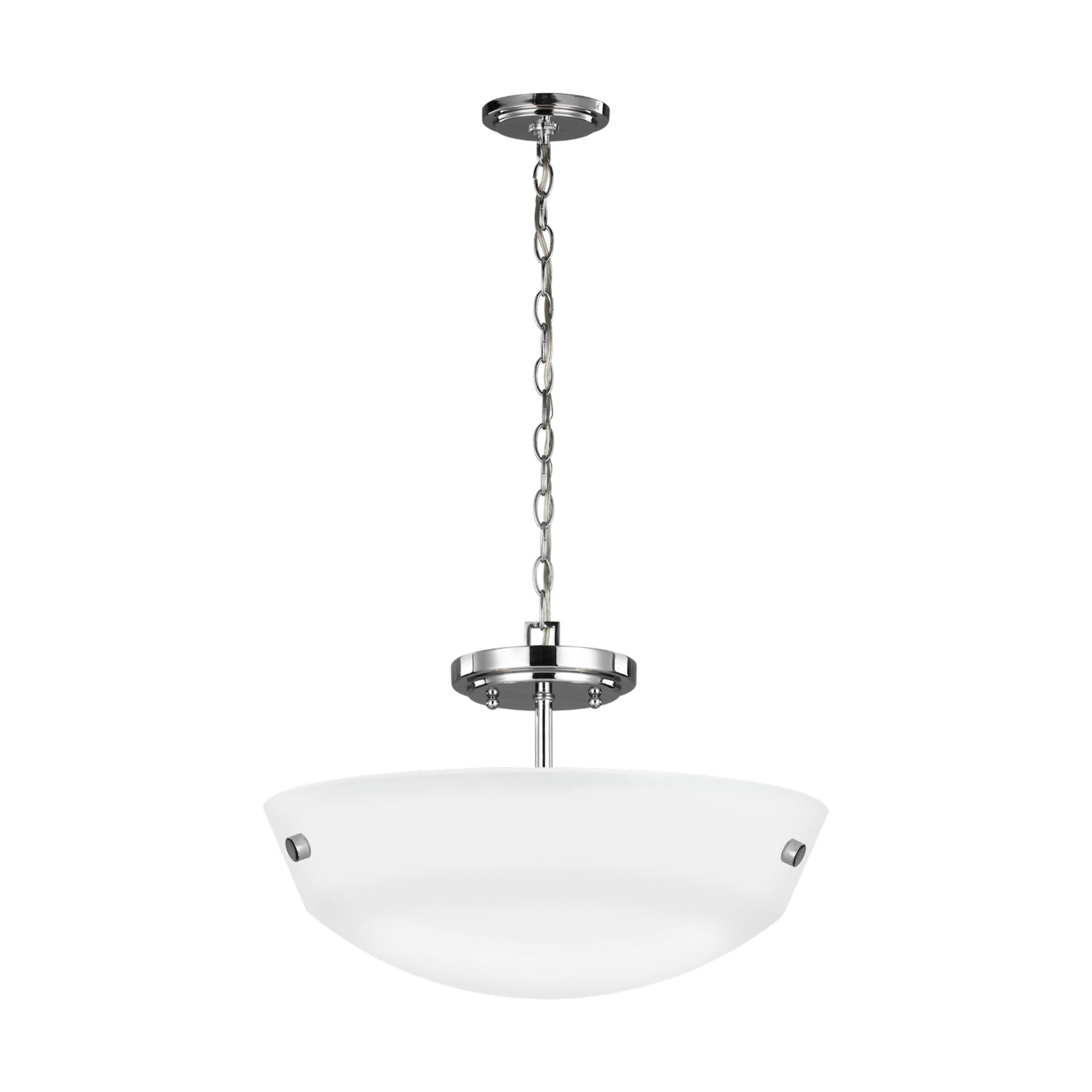 Kerrville 15" 2-Light Semi-Flush Convertible Pendant, Chrome Finish - Bees Lighting