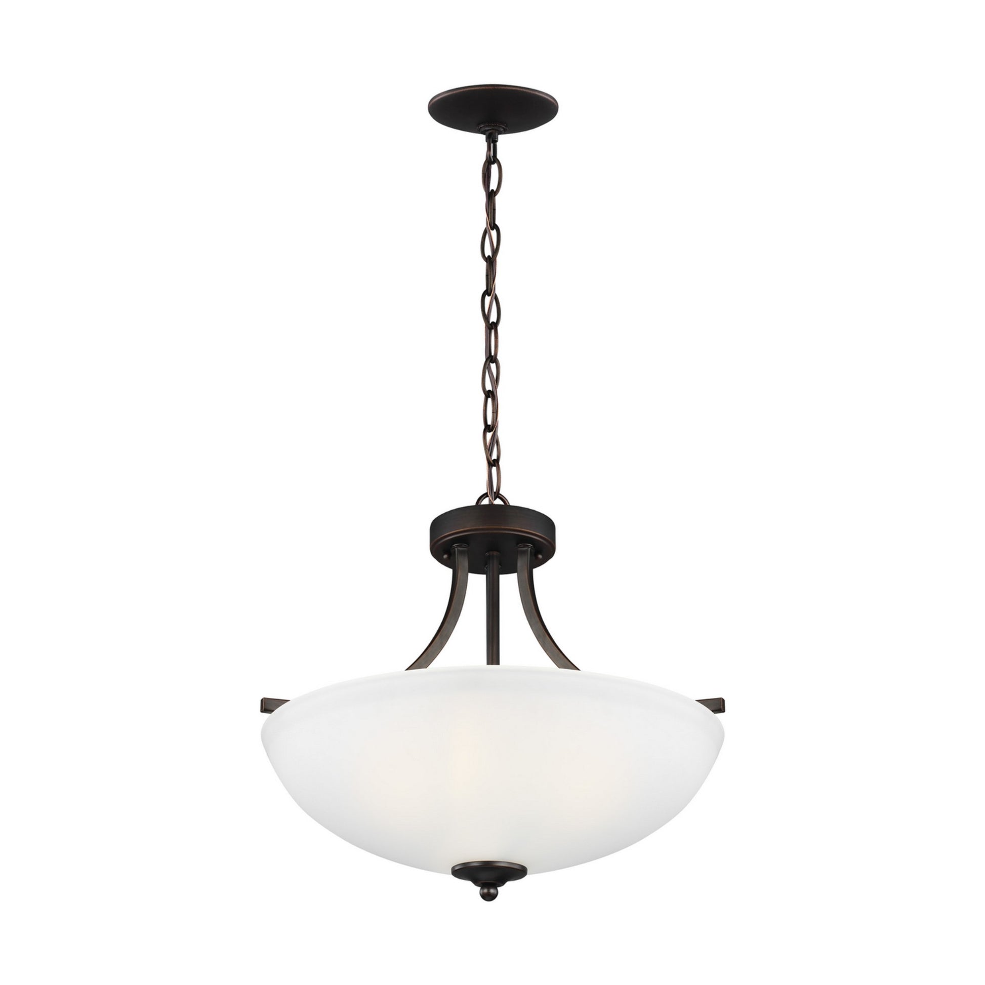 Geary 19" Medium 3-Light Semi-Flush Convertible Pendant, Bronze Finish - Bees Lighting