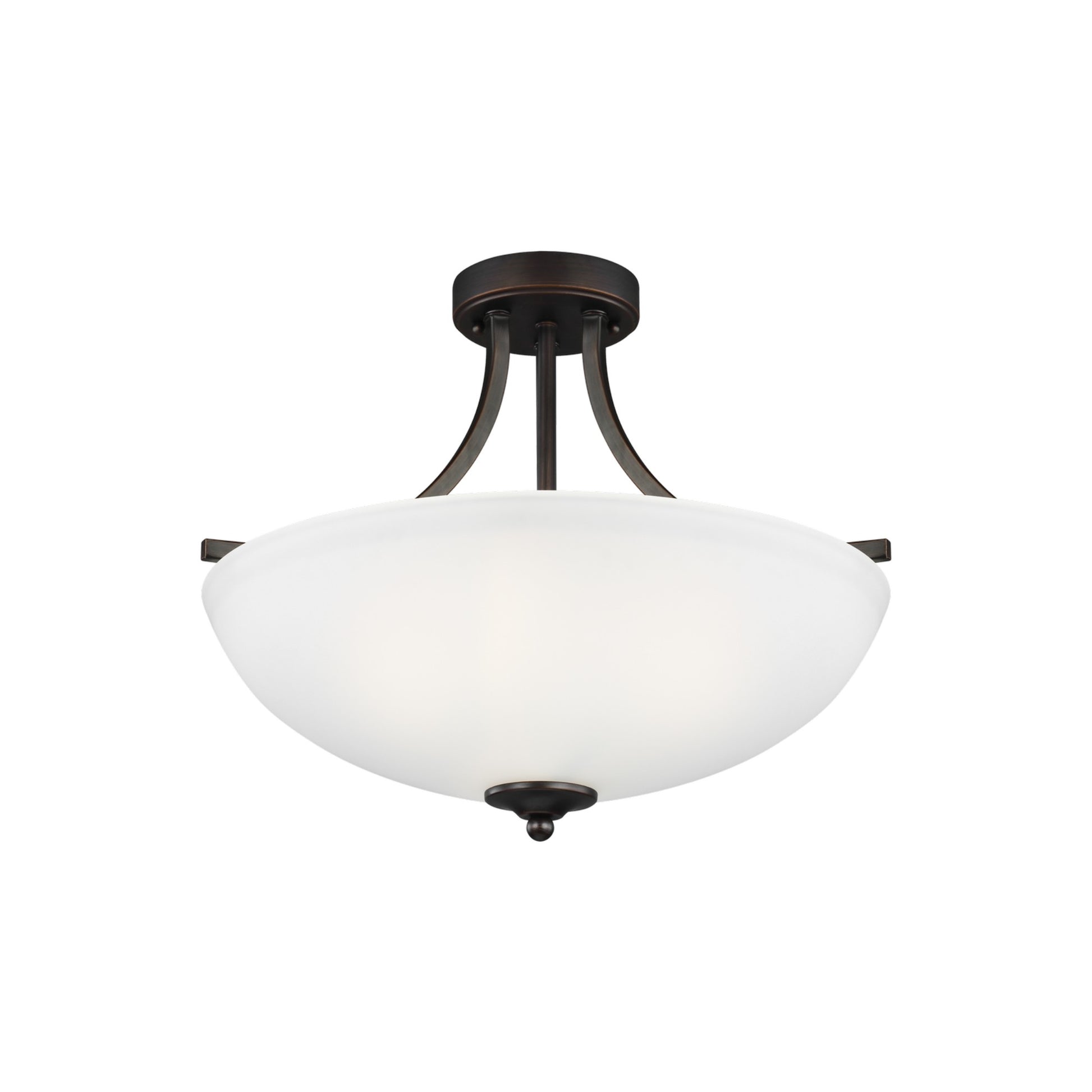 Geary 19" Medium 3-Light Semi-Flush Convertible Pendant, Bronze Finish - Bees Lighting