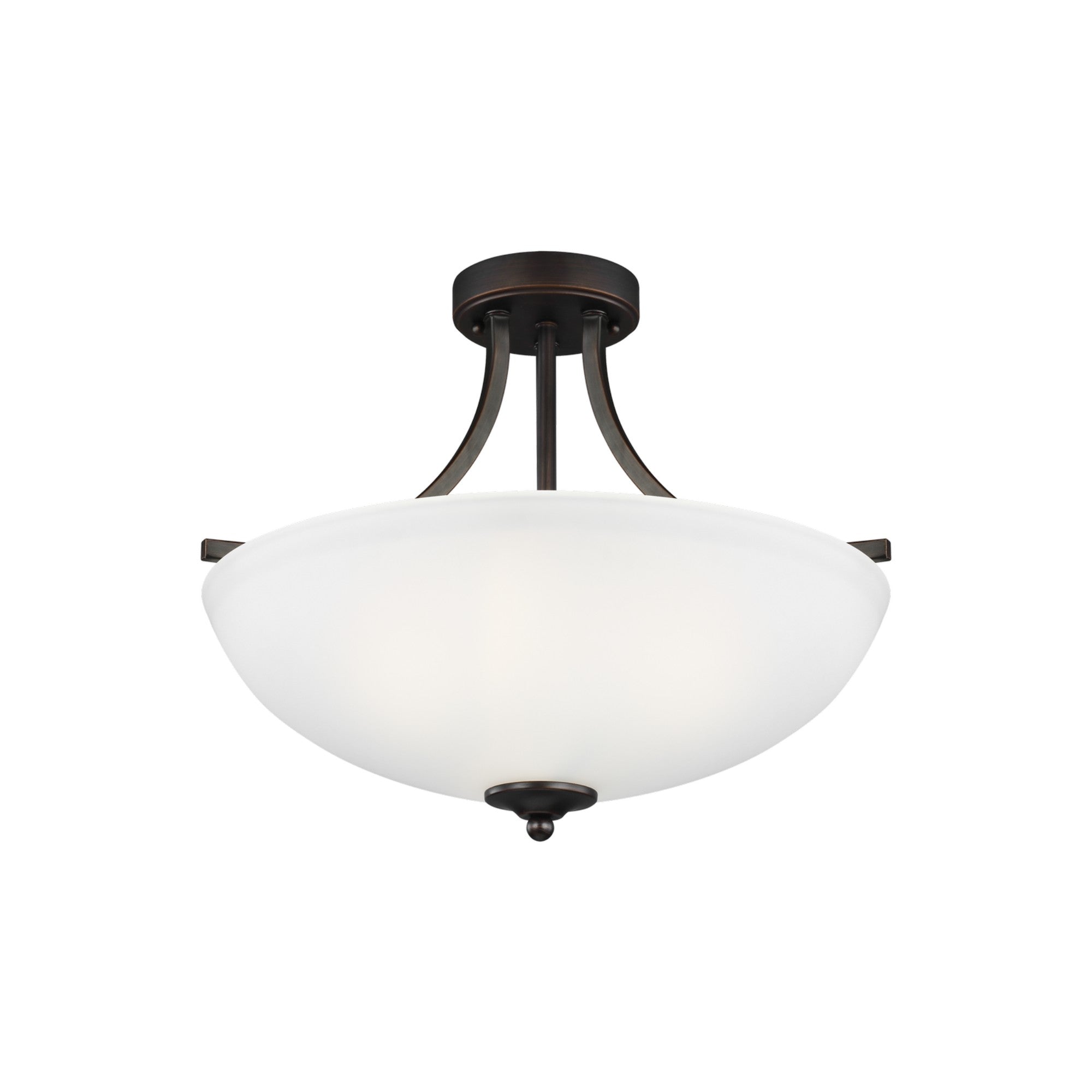Geary 19" Medium 3-Light Semi-Flush Convertible Pendant, Bronze Finish - Bees Lighting