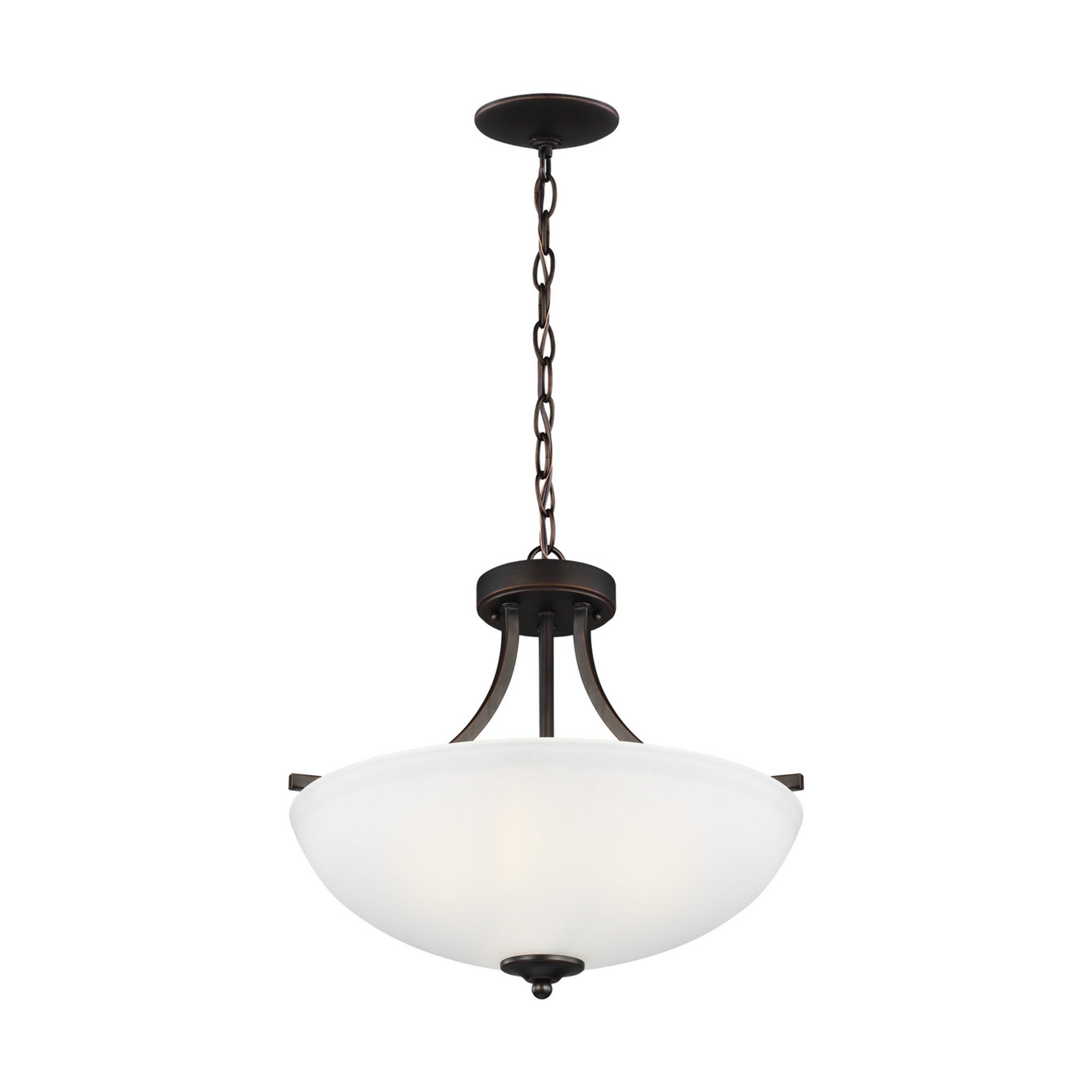 Geary 19" Medium 3-Light LED Semi-Flush Convertible Pendant, Bronze Finish - Bees Lighting