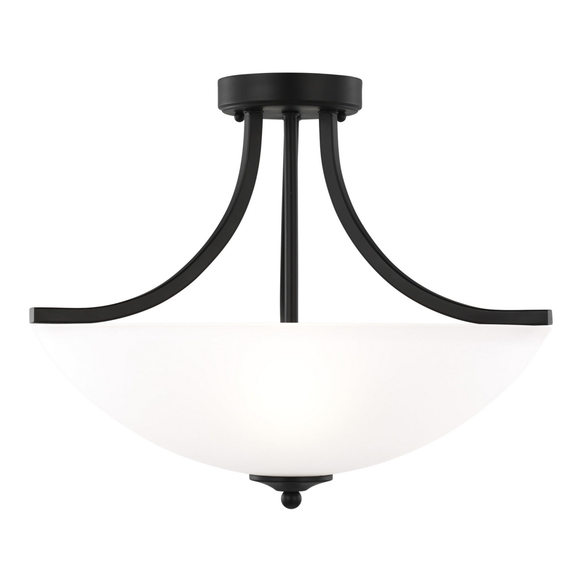 Geary 19" Medium 3-Light LED Semi-Flush Convertible Pendant, Midnight Black Finish - Bees Lighting