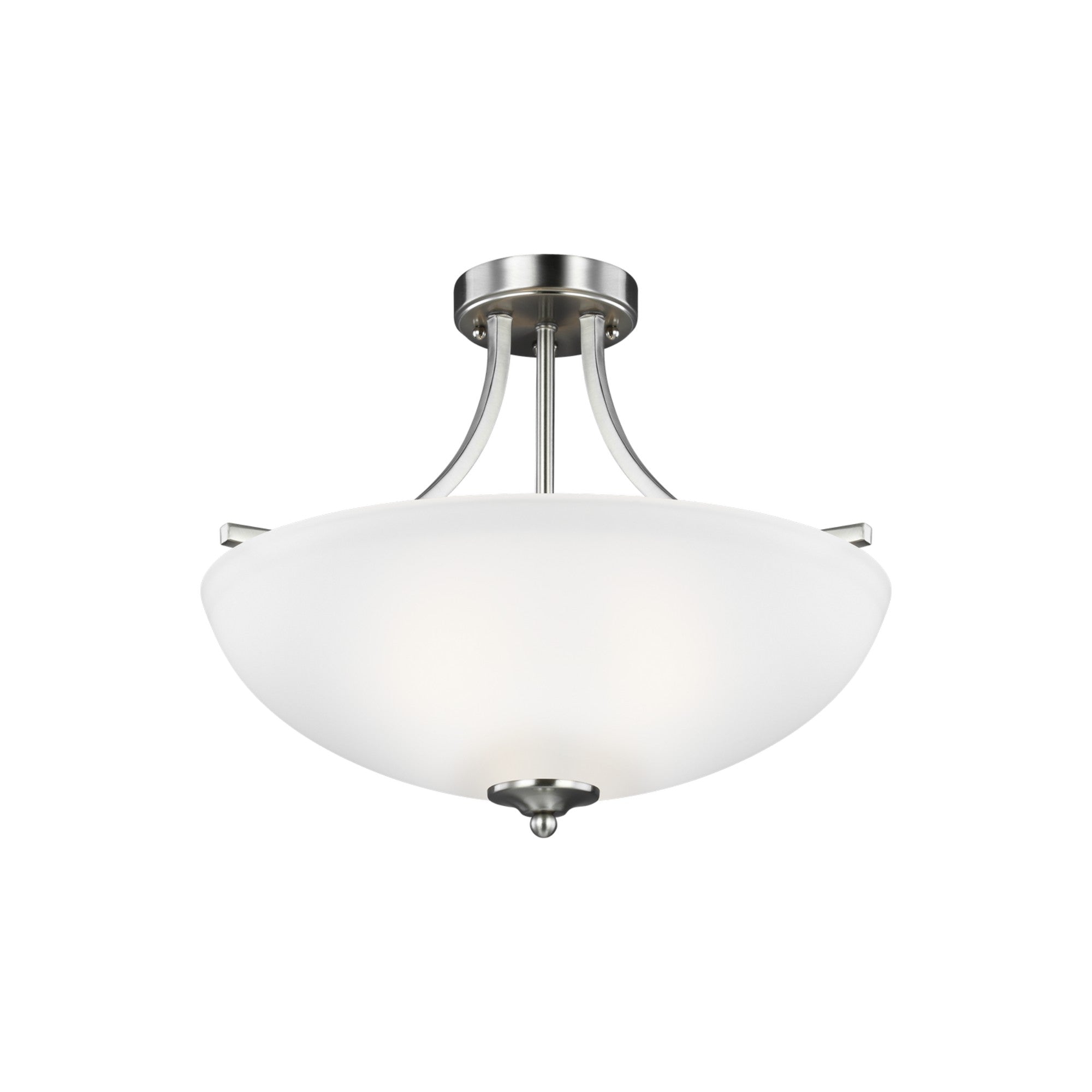 Geary 19" Medium 3-Light LED Semi-Flush Convertible Pendant, Brushed Nickel Finish - Bees Lighting