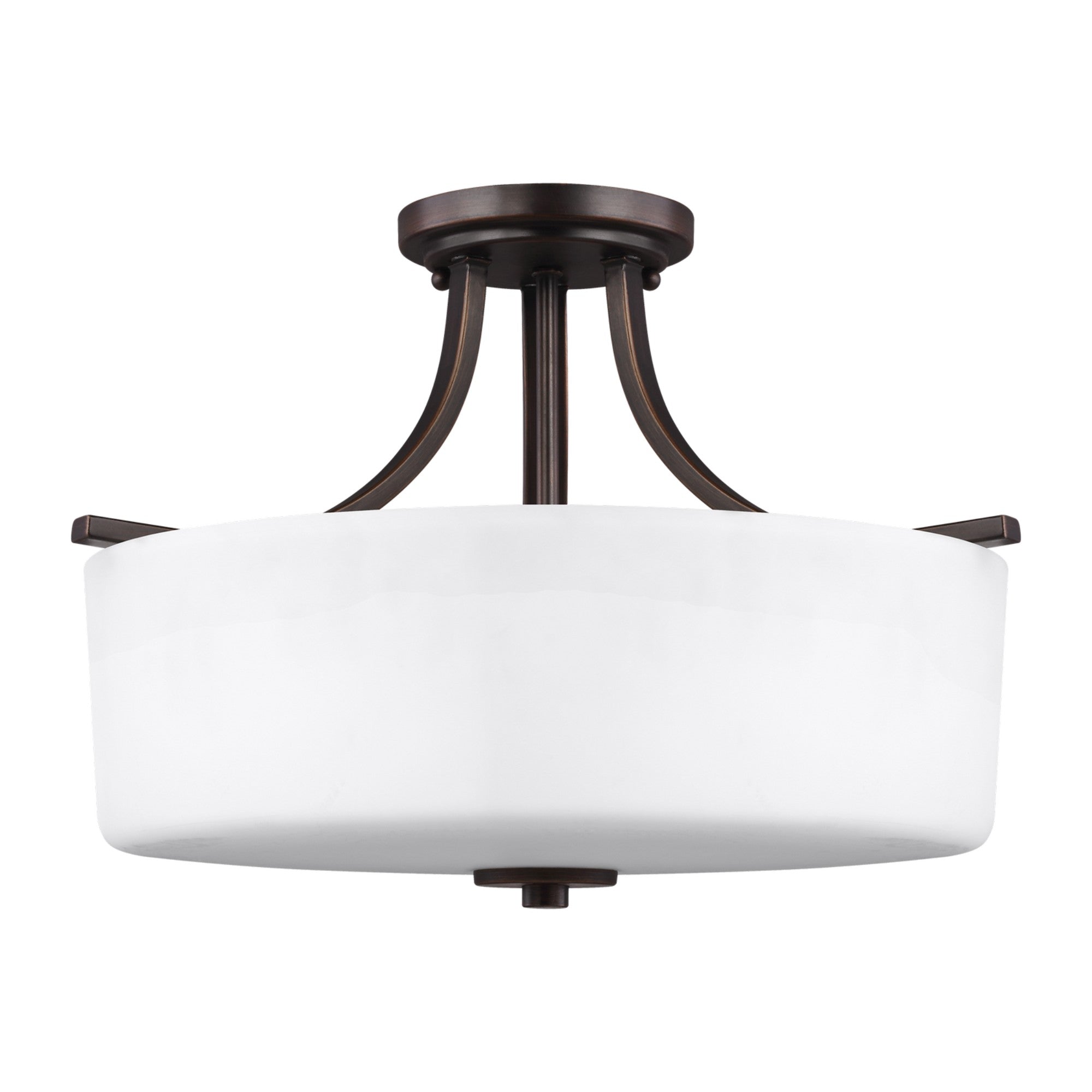 Canfield 16" 3-Light Semi Flush Mount, Bronze Finish - Bees Lighting