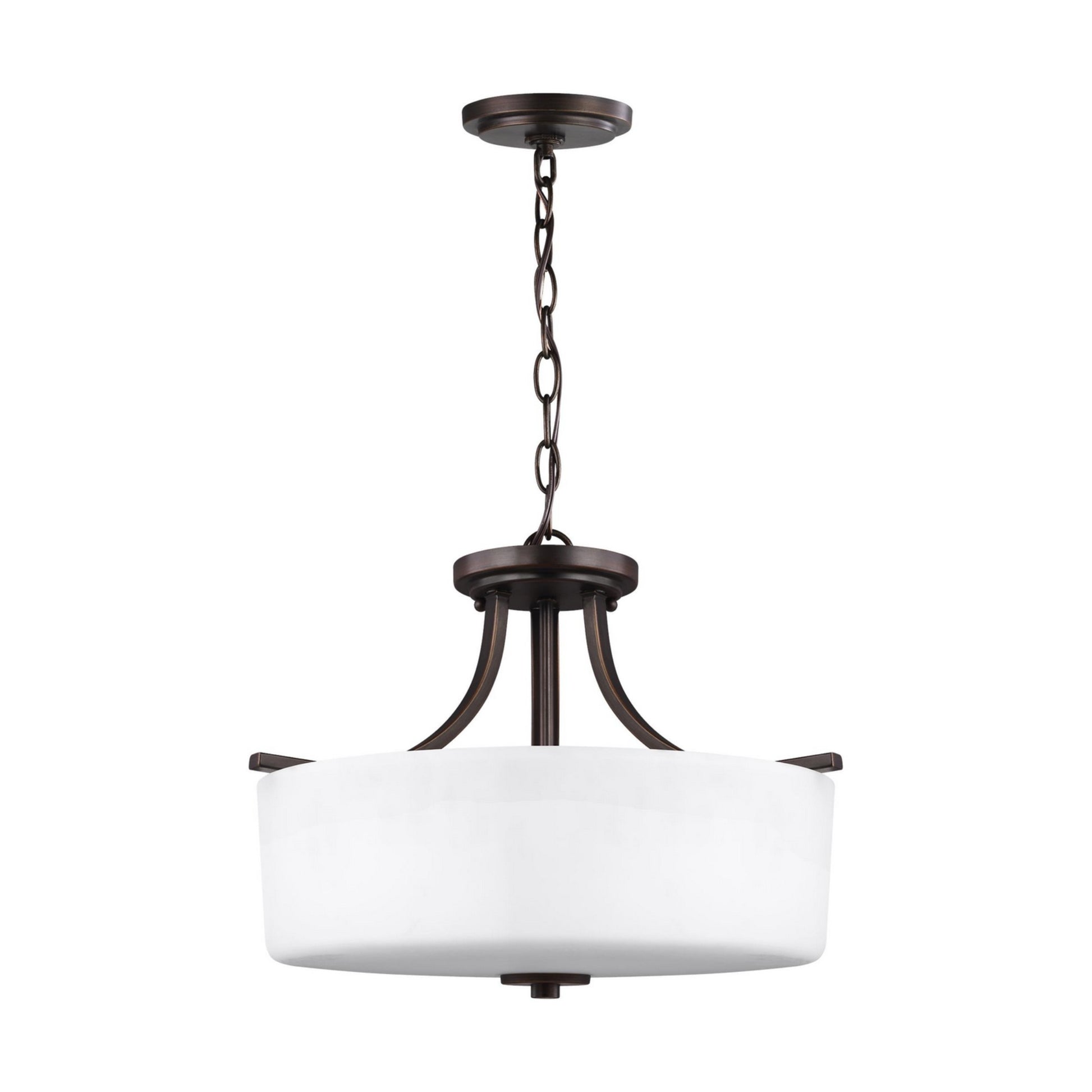Canfield 16" 3-Light LED Semi Flush Mount, Bronze Finish - Bees Lighting