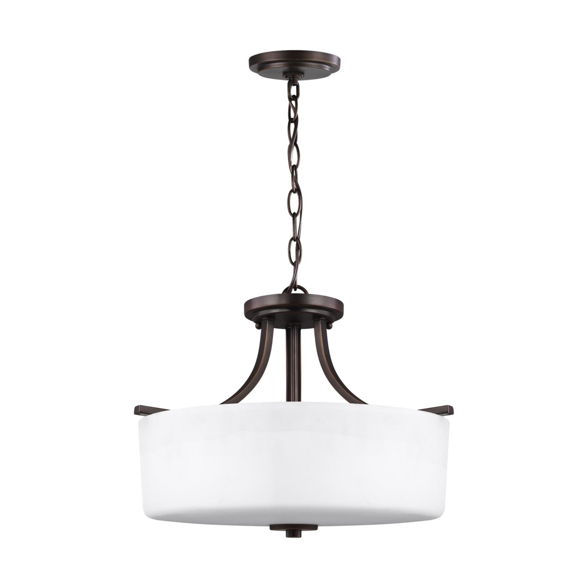 Canfield 16" 3-Light LED Semi Flush Mount, Bronze Finish - Bees Lighting