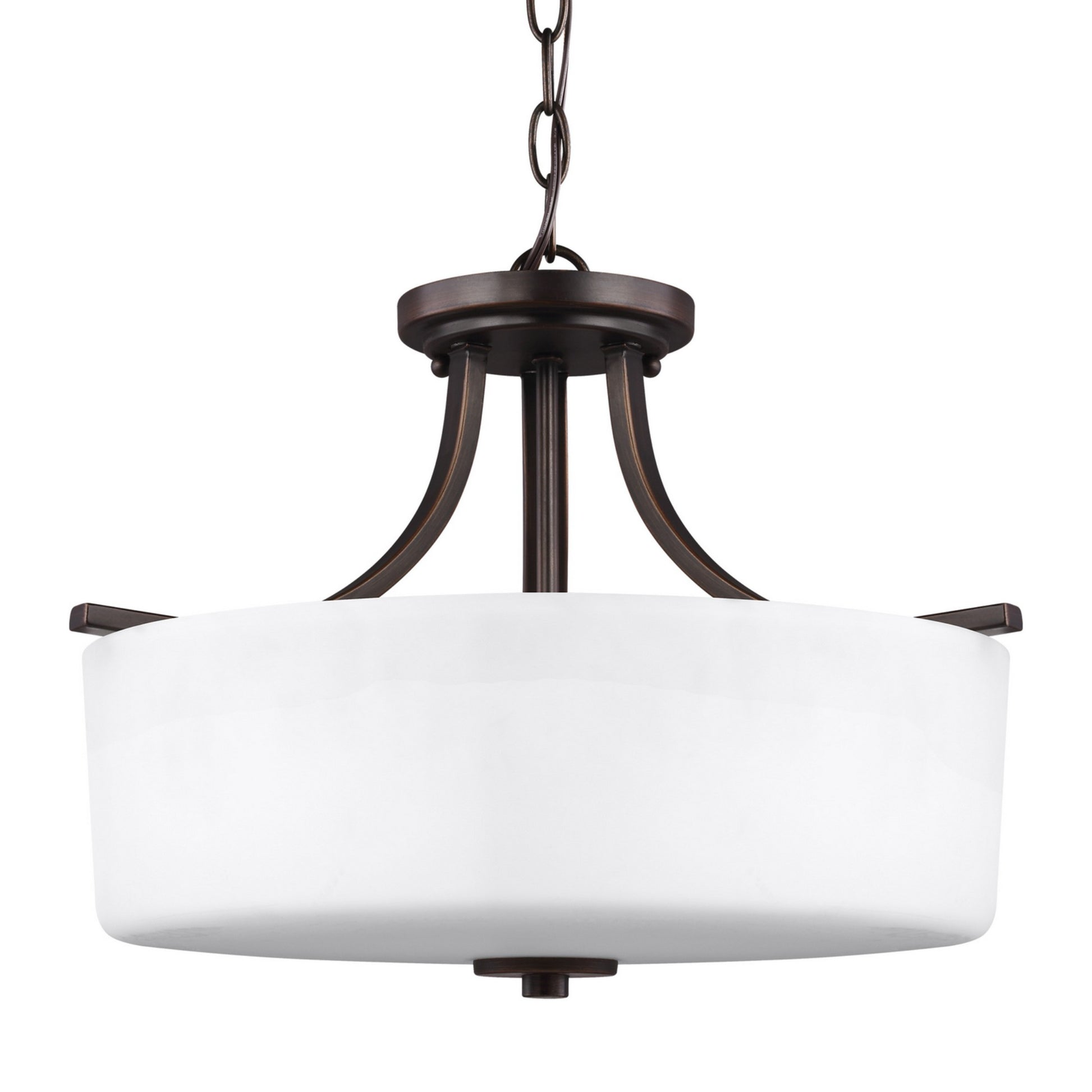 Canfield 16" 3-Light LED Semi Flush Mount, Bronze Finish - Bees Lighting
