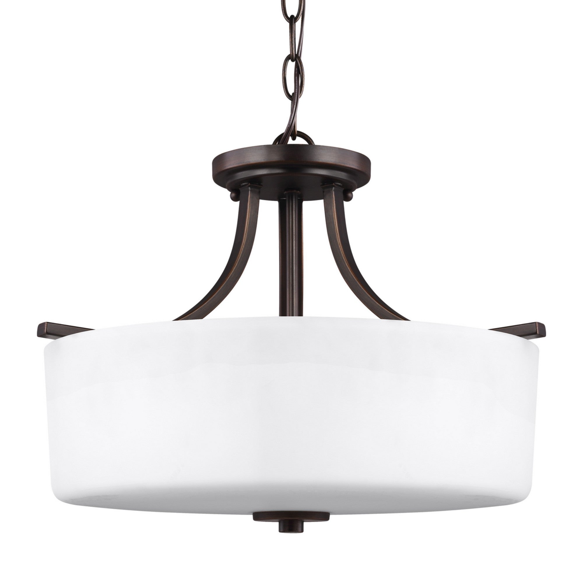 Canfield 16" 3-Light LED Semi Flush Mount, Bronze Finish - Bees Lighting