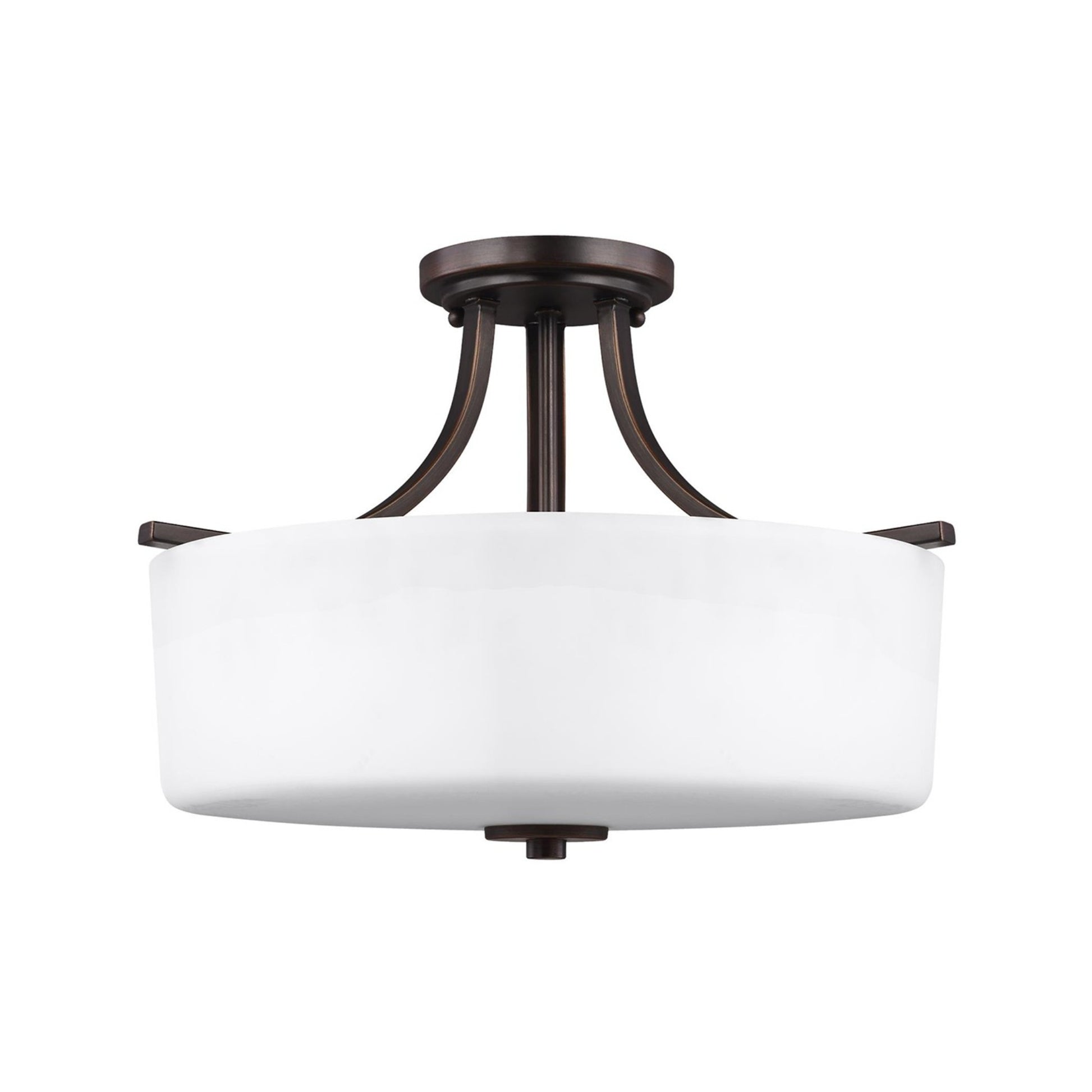 Canfield 16" 3-Light LED Semi Flush Mount, Bronze Finish - Bees Lighting