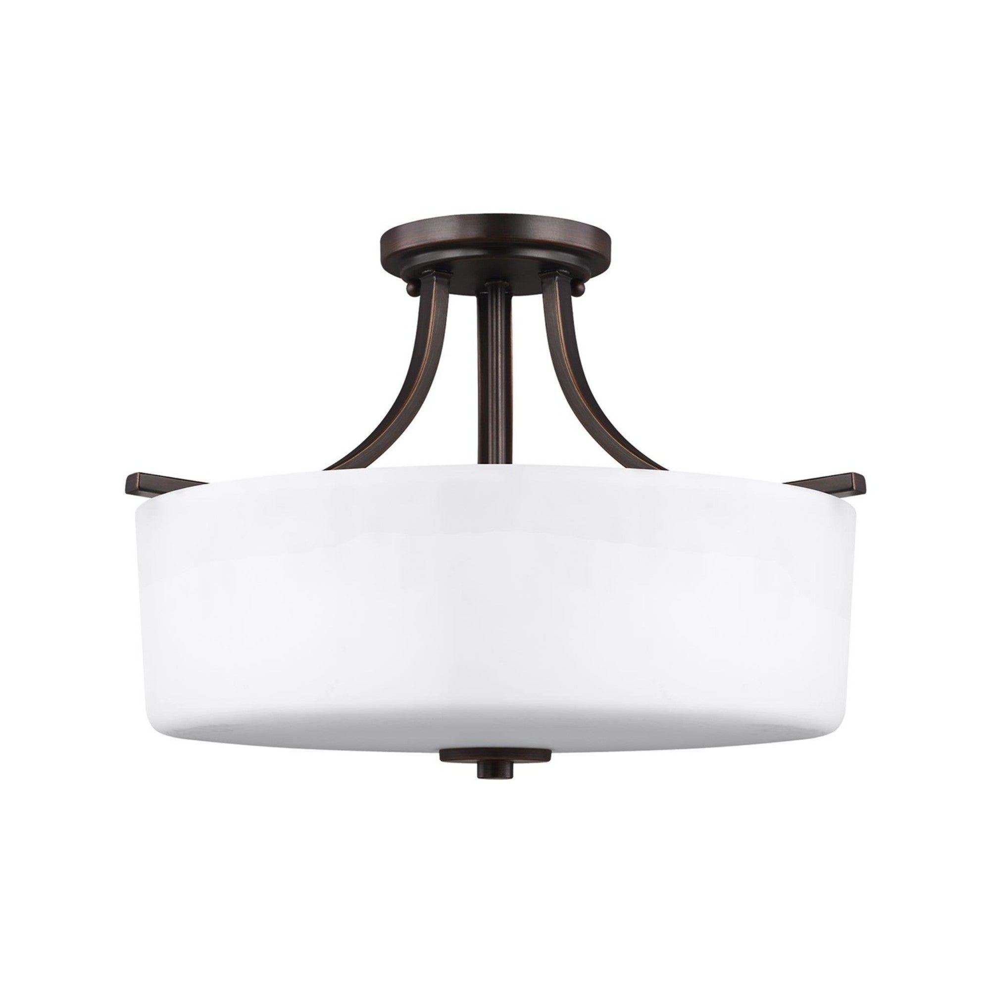 Canfield 16" 3-Light LED Semi Flush Mount, Bronze Finish - Bees Lighting