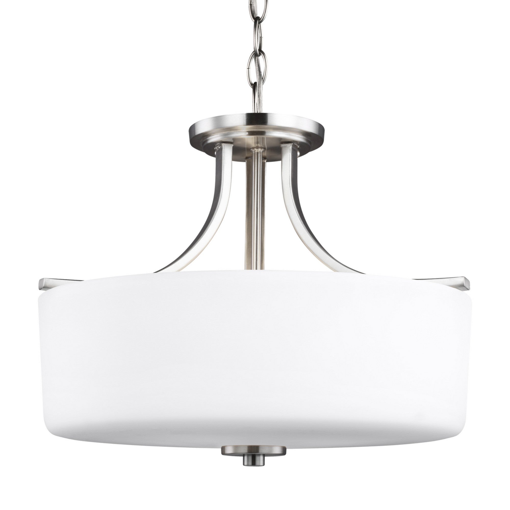 Canfield 16" 3-Light LED Semi Flush Mount, Brushed Nickel Finish - Bees Lighting