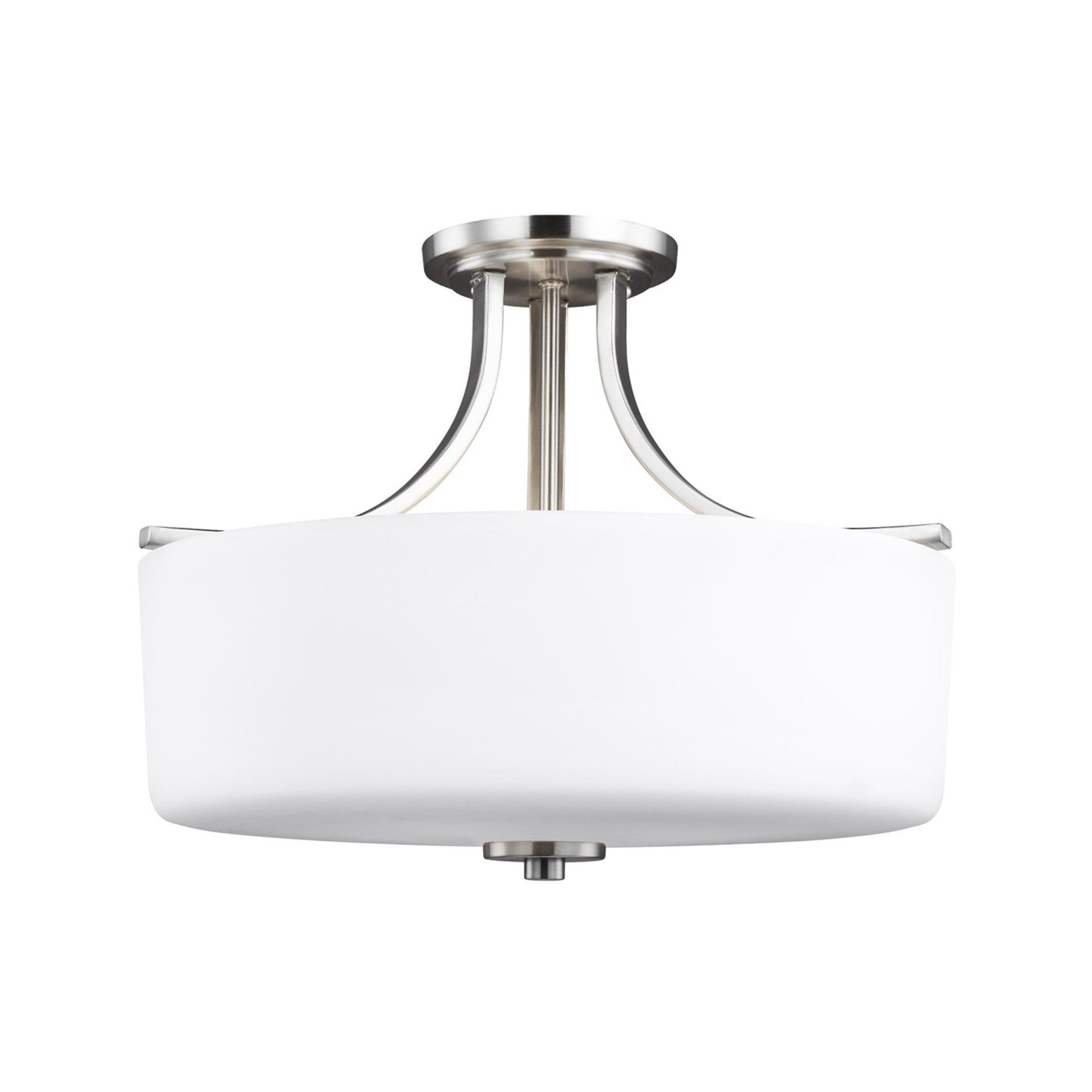 Canfield 16" 3-Light LED Semi Flush Mount, Brushed Nickel Finish - Bees Lighting