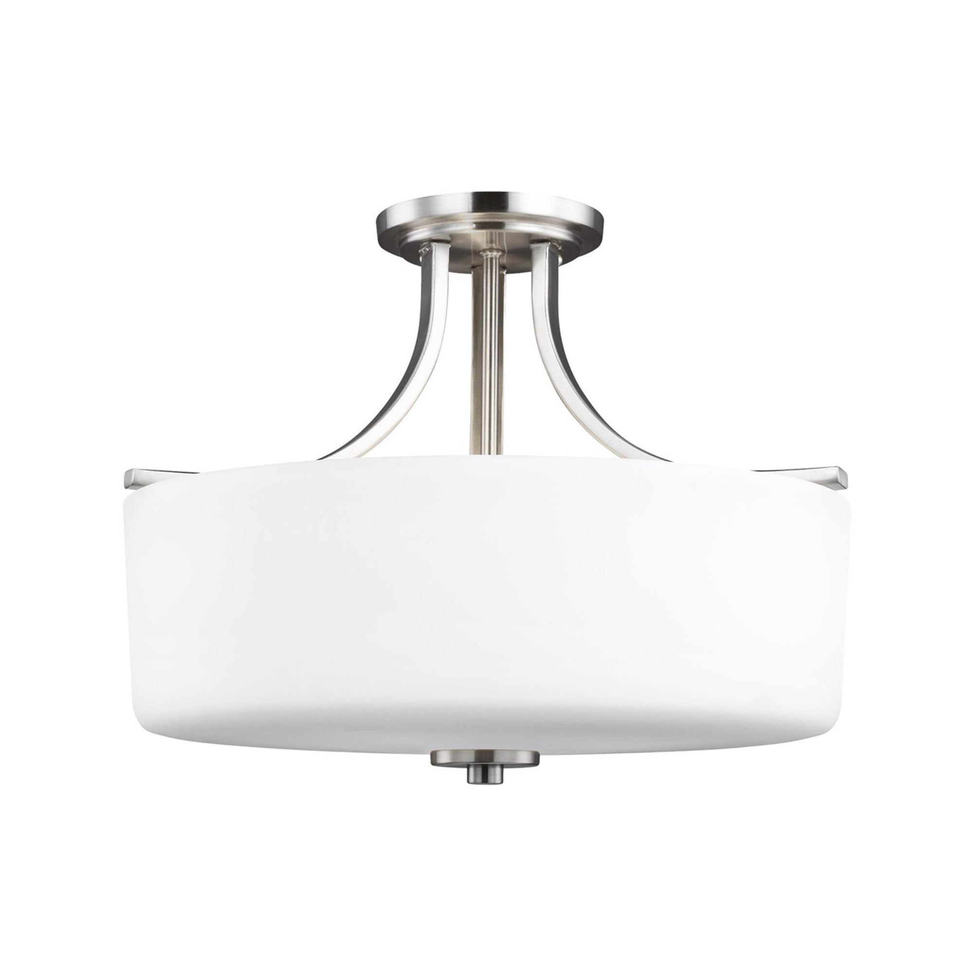 Canfield 16" 3-Light LED Semi Flush Mount, Brushed Nickel Finish - Bees Lighting