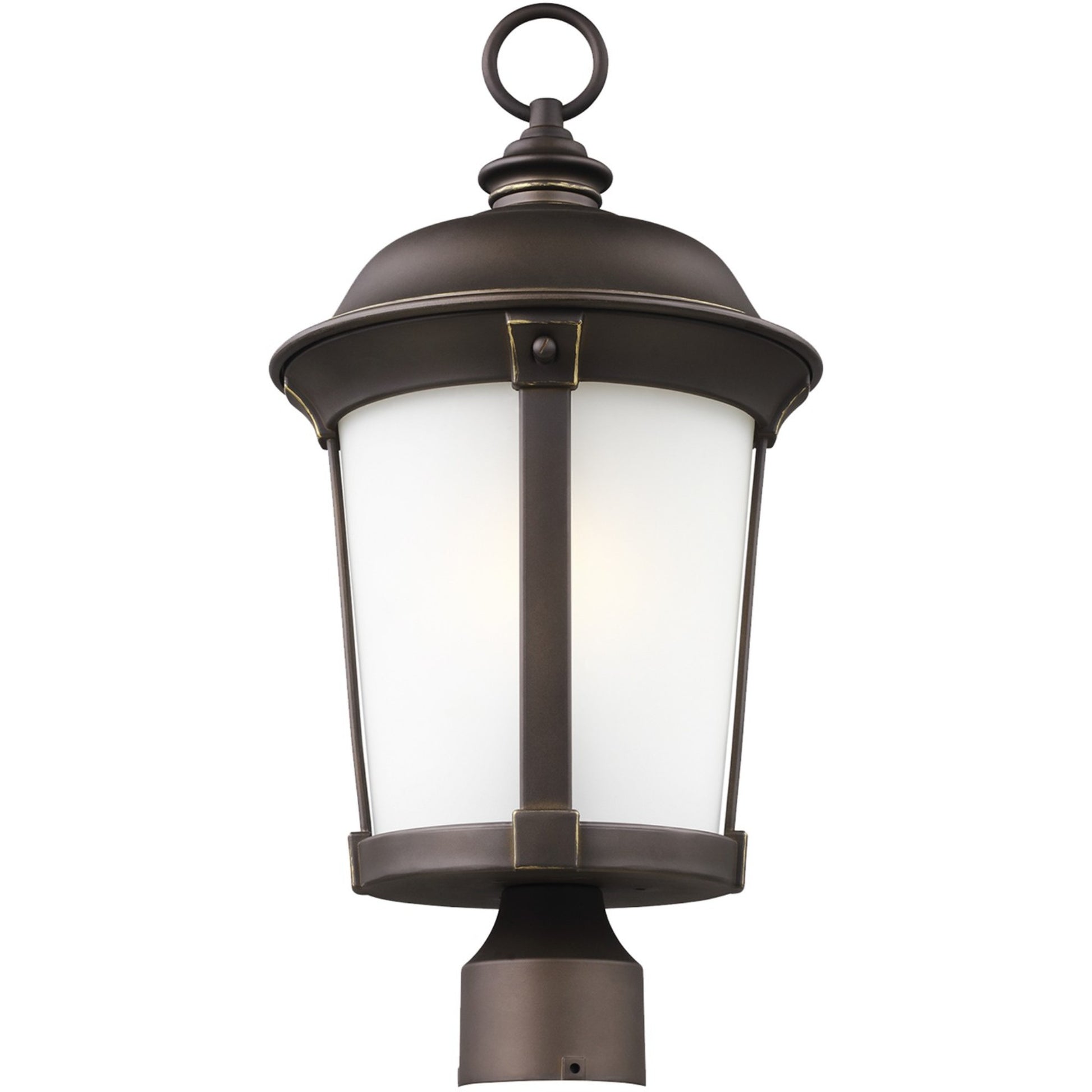 Calder 20" Outdoor Post Lantern, Antique Bronze Finish with Clear Glass - Bees Lighting