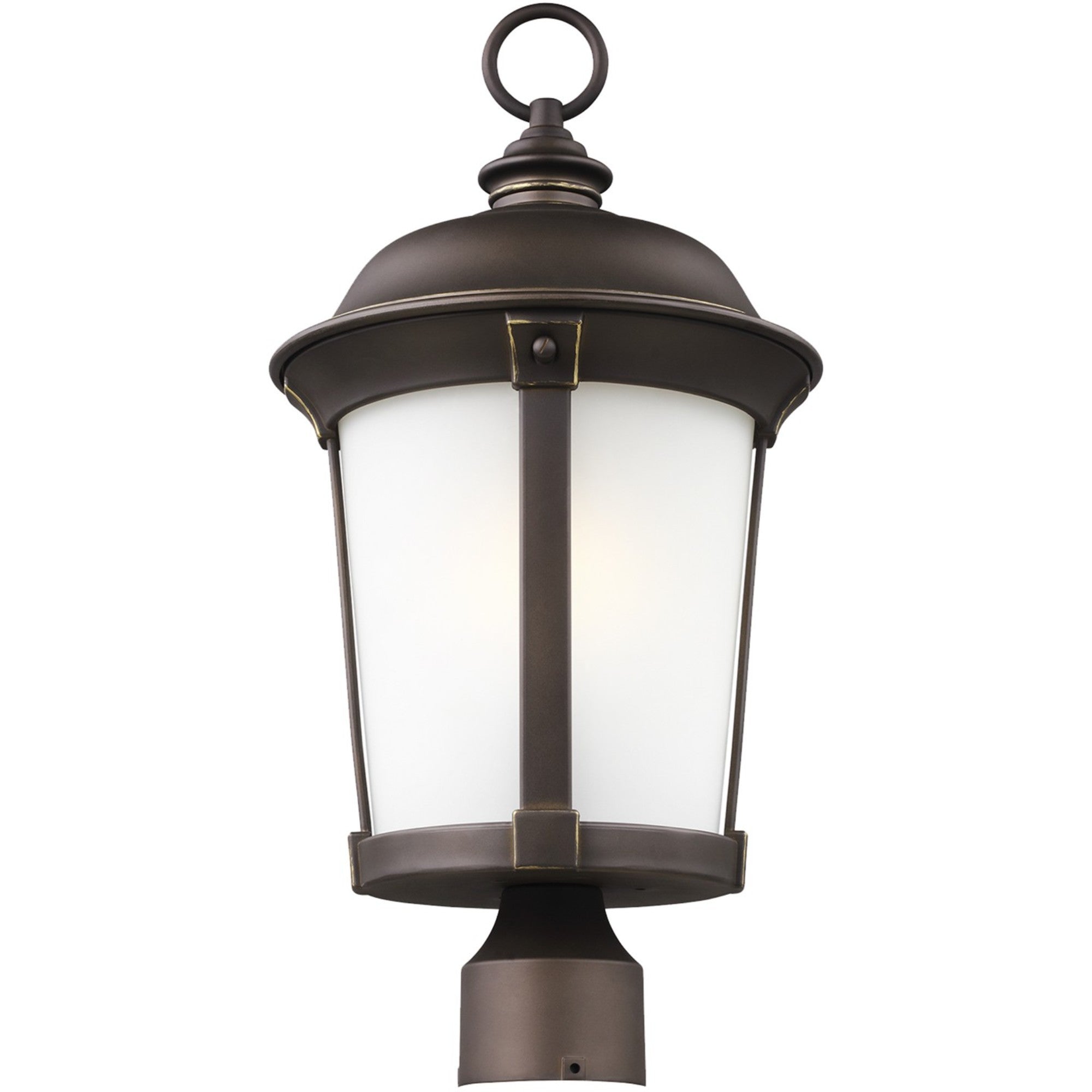 Calder 20" Outdoor Post Lantern, Antique Bronze Finish with Clear Glass - Bees Lighting